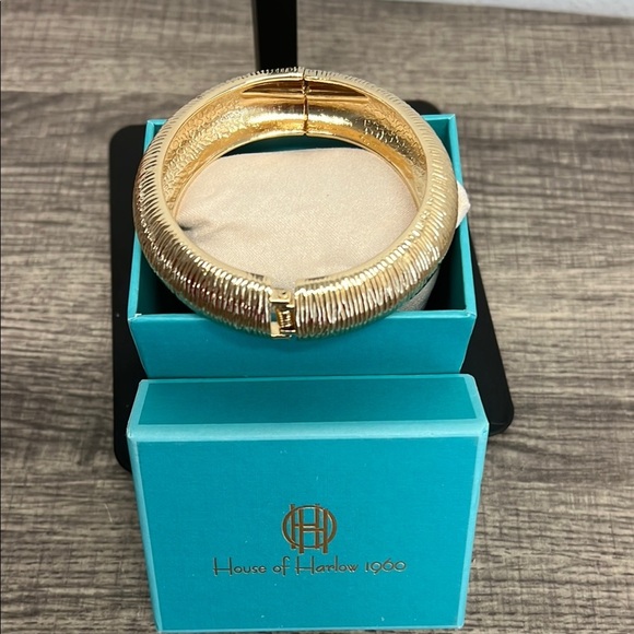House of Harlow 1960 | Gold Textured Bangle Bracelet - Picture 3 of 6